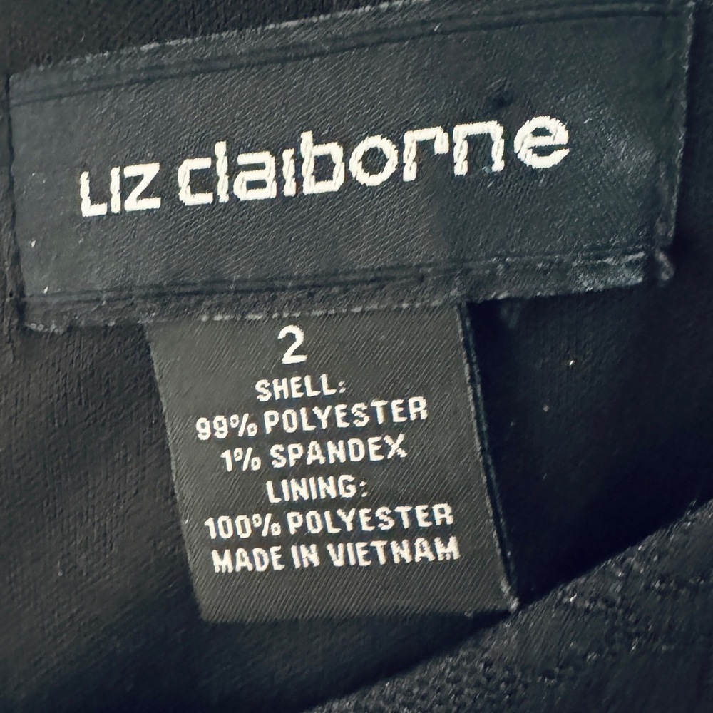 Liz Claiborne Black Floral Jacquard Fit & Flare Sleeveless Dress (2) - Picture 15 of 15